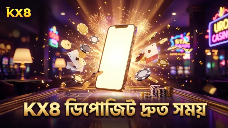 KX8 ডিপোজিটের গড় সময় মোবাইল থেকে দ্রুত সম্পন্ন হয়।